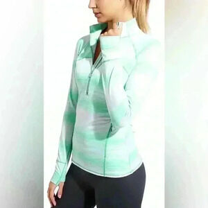 Athleta Women's Green and White Sports Jacket, Size S